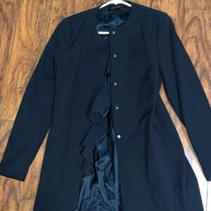 Zara navy blue ruffle coat